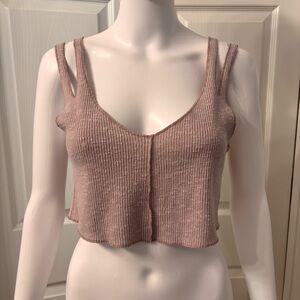 Urban Outfitters Out From Under Dusty Mauve Ribbed Crop Top Sz M
